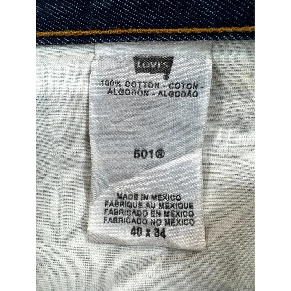 Levi's 501 Original Jeans Men 40x34 Blue Denim High Rise Button Fly Straight Leg
